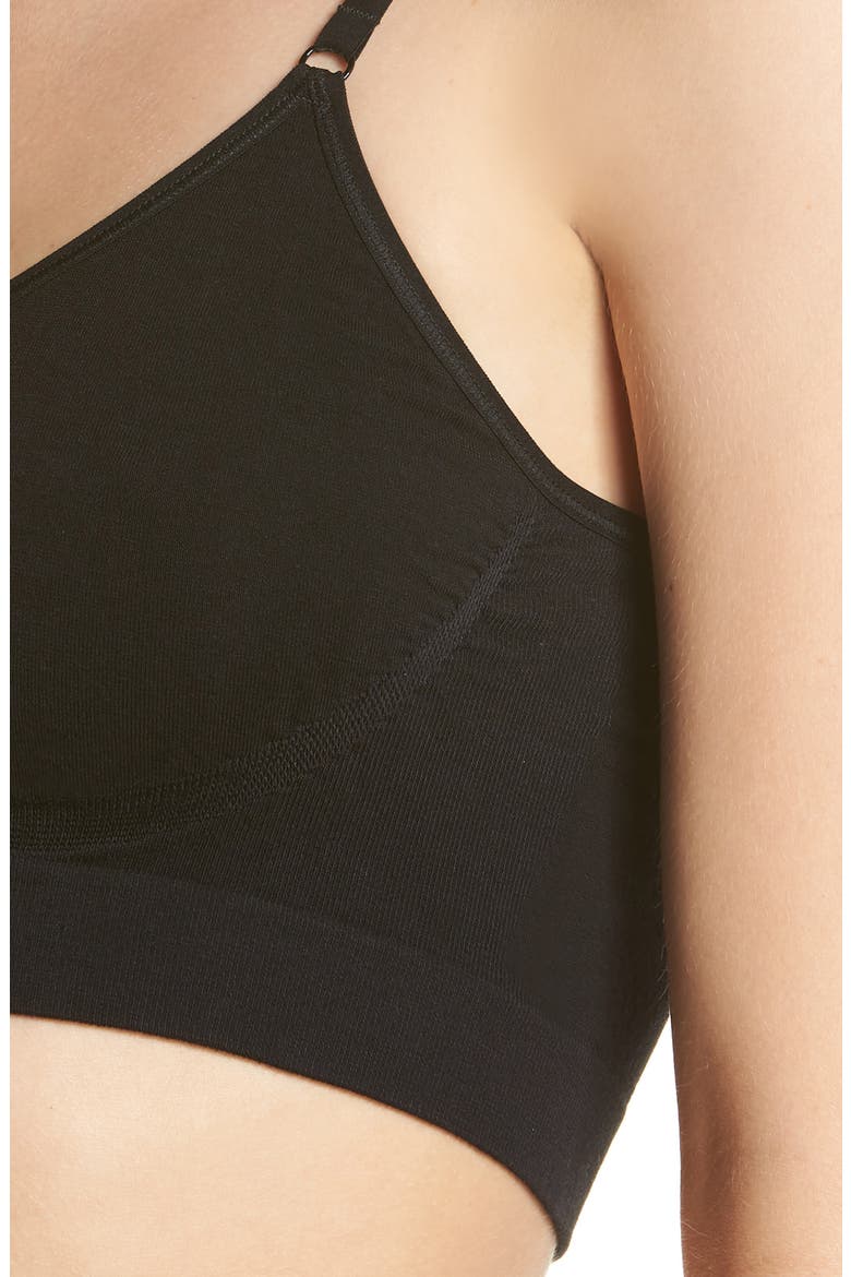 Convertible Scoop Neck Bralette, Alternate, color, BLACK