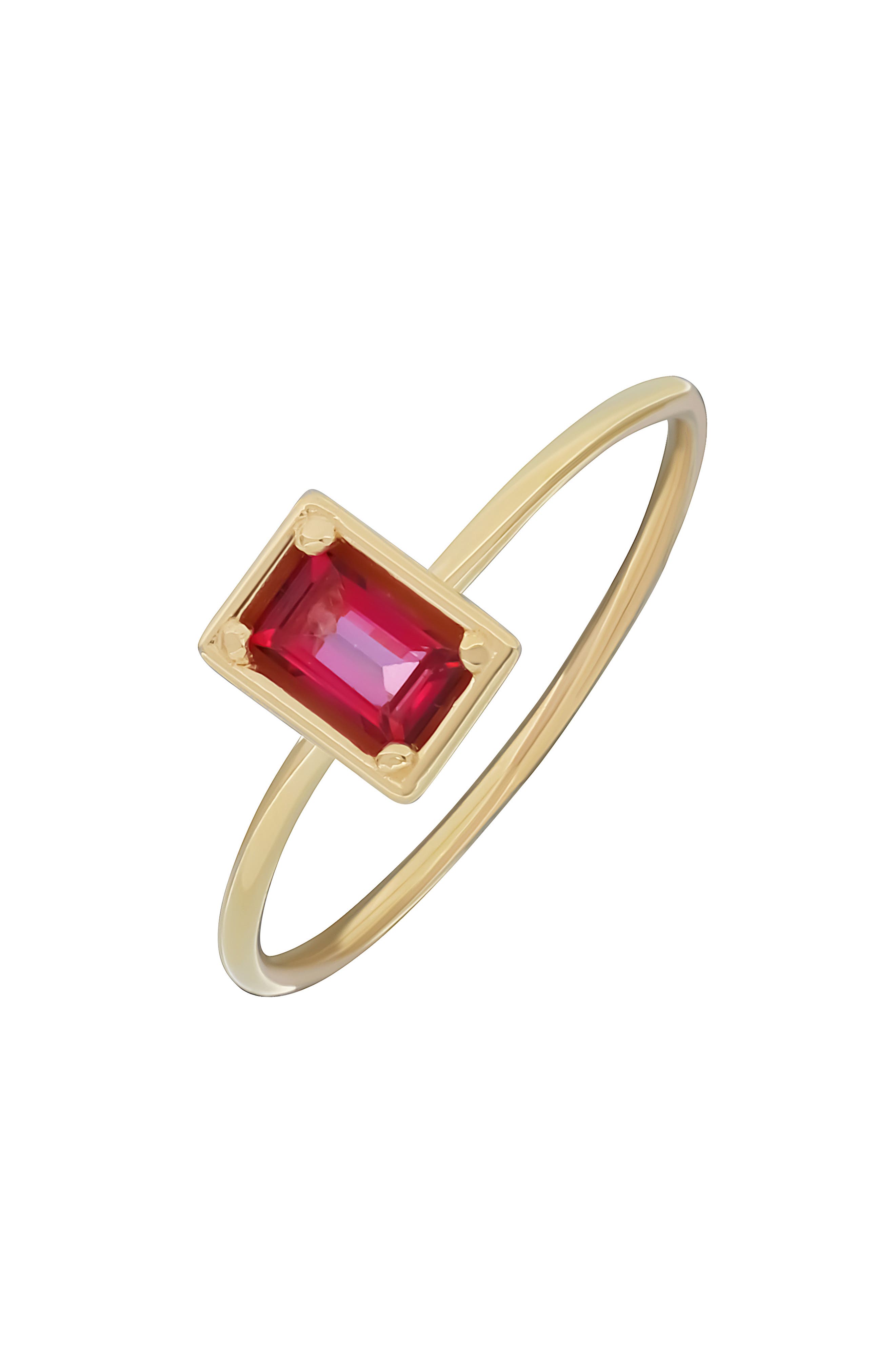 14k Gold Pink Topaz Stackable Ring
