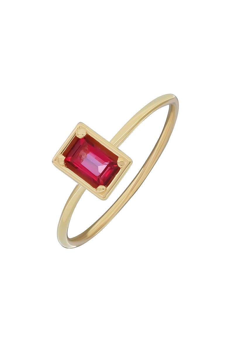 14k Gold Pink Topaz Stackable Ring, Main, color, 14K YELLOW GOLD