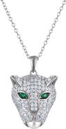 FZN Sterling Silver & Cubic Zirconia Panther Head Pendant Necklace