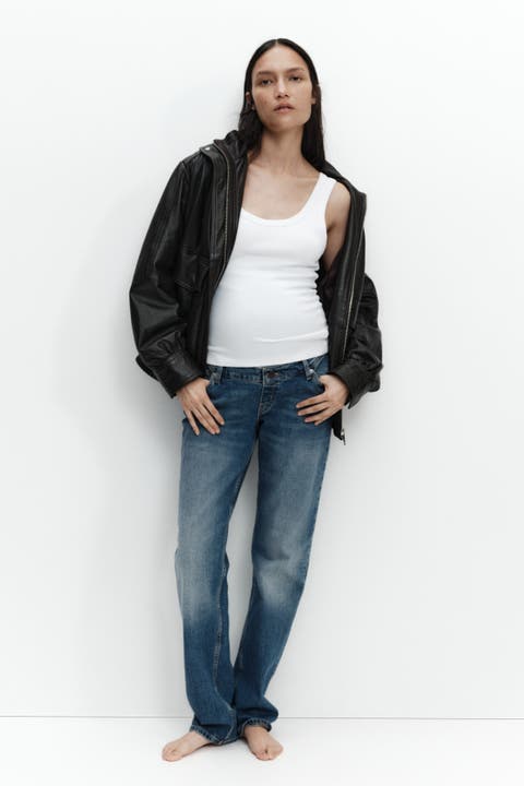Mama Slim Straight High Waist Jeans