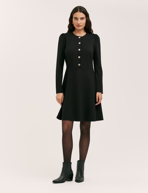 Rae Ponte Jersey Buttoned Dress