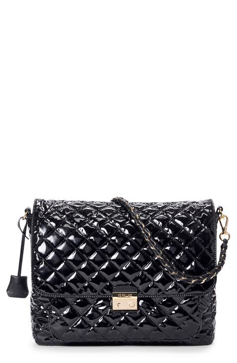 Large Crosby Lock Quilted Nylon Crossbody Bag