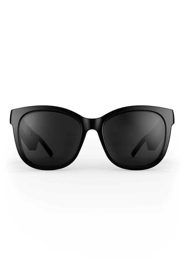 Frames Soprano 55mm Polarized Cat Eye Audio Sunglasses, Main, color, BLACK