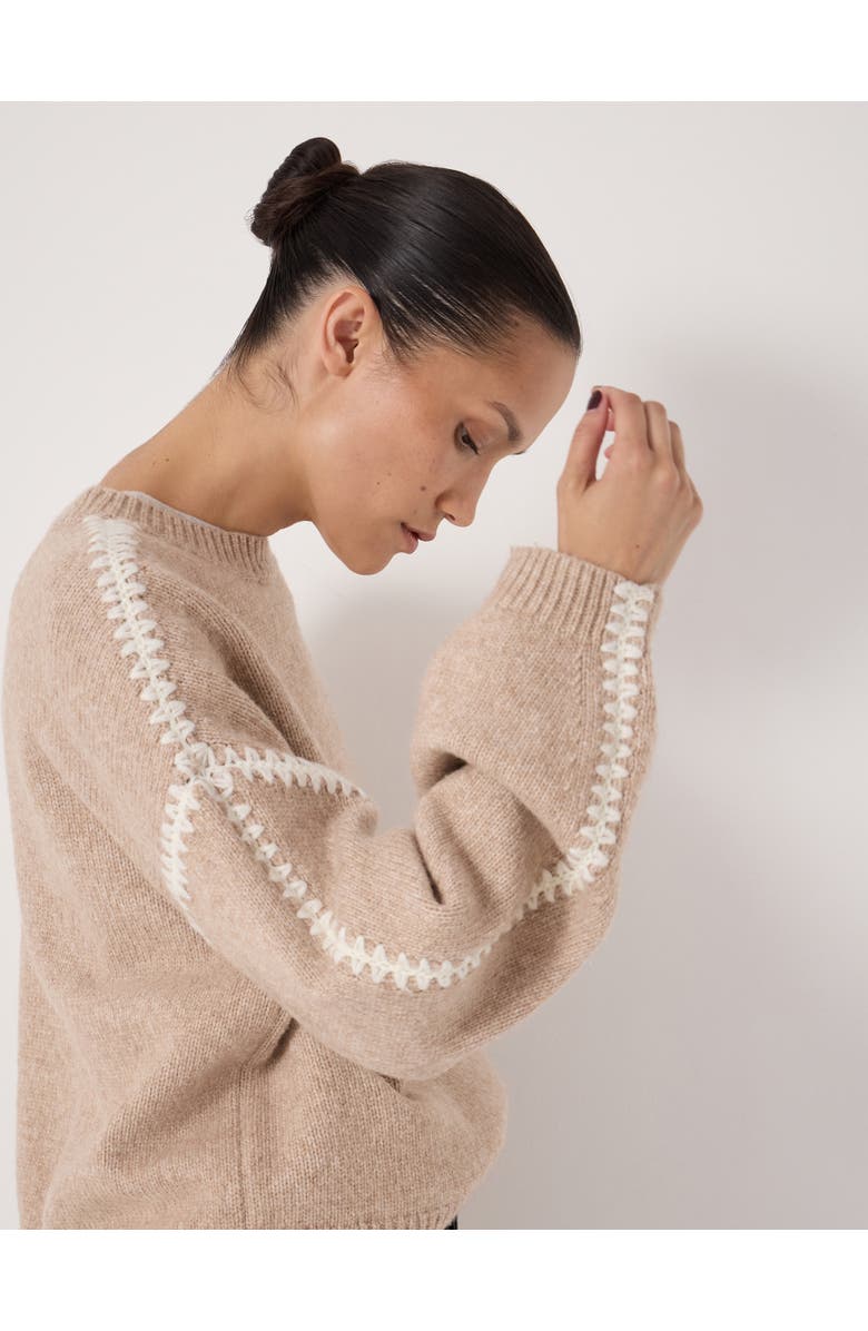 Hush Whitney Whipstitch Knitted Sweater, Alternate, color, Stone White