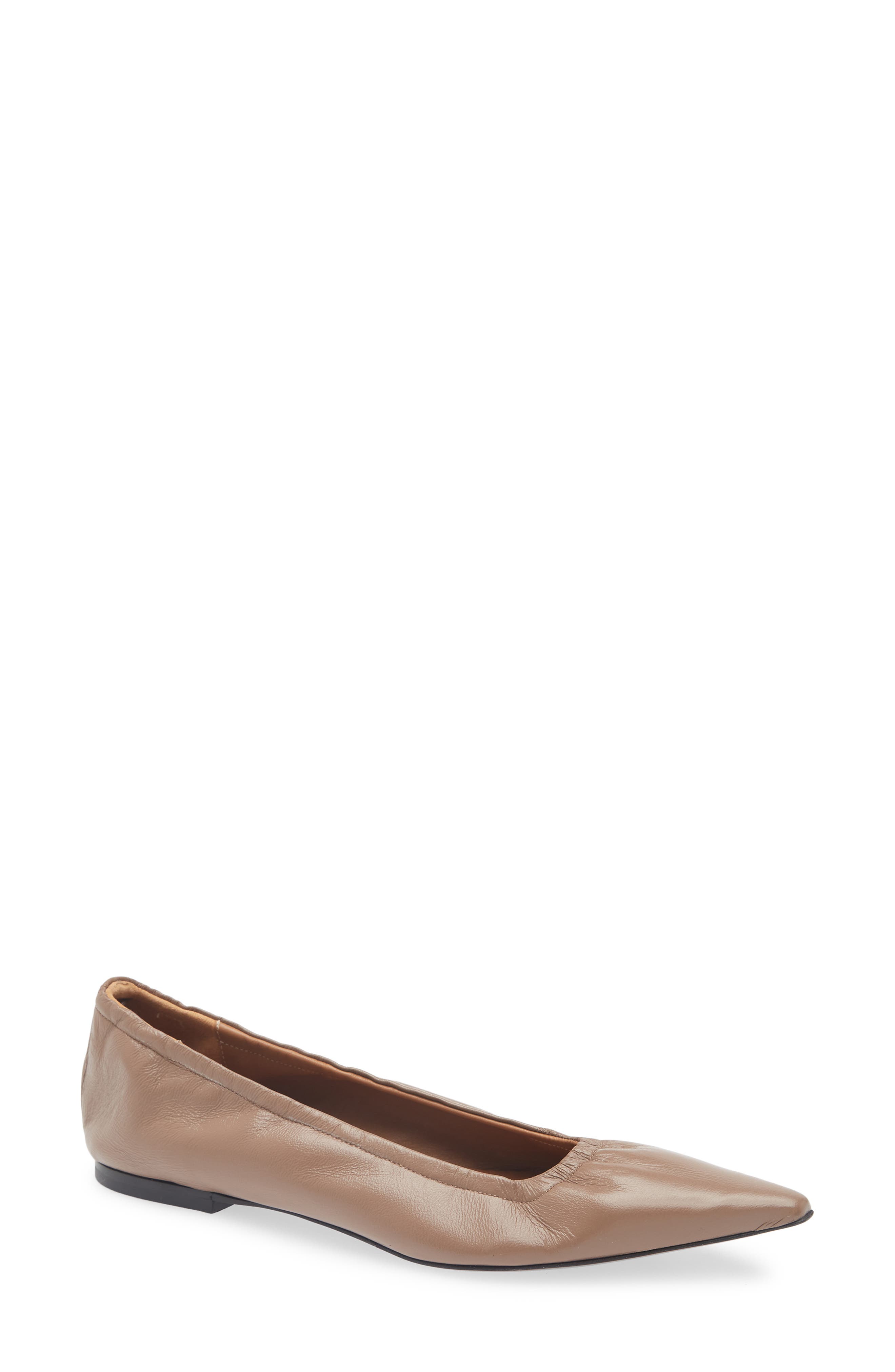 ATP ATELIER Aprica Pointed Toe Flat, Main, color, Tahini