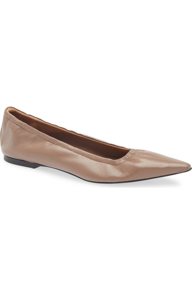 ATP ATELIER Aprica Pointed Toe Flat, Main, color, Tahini