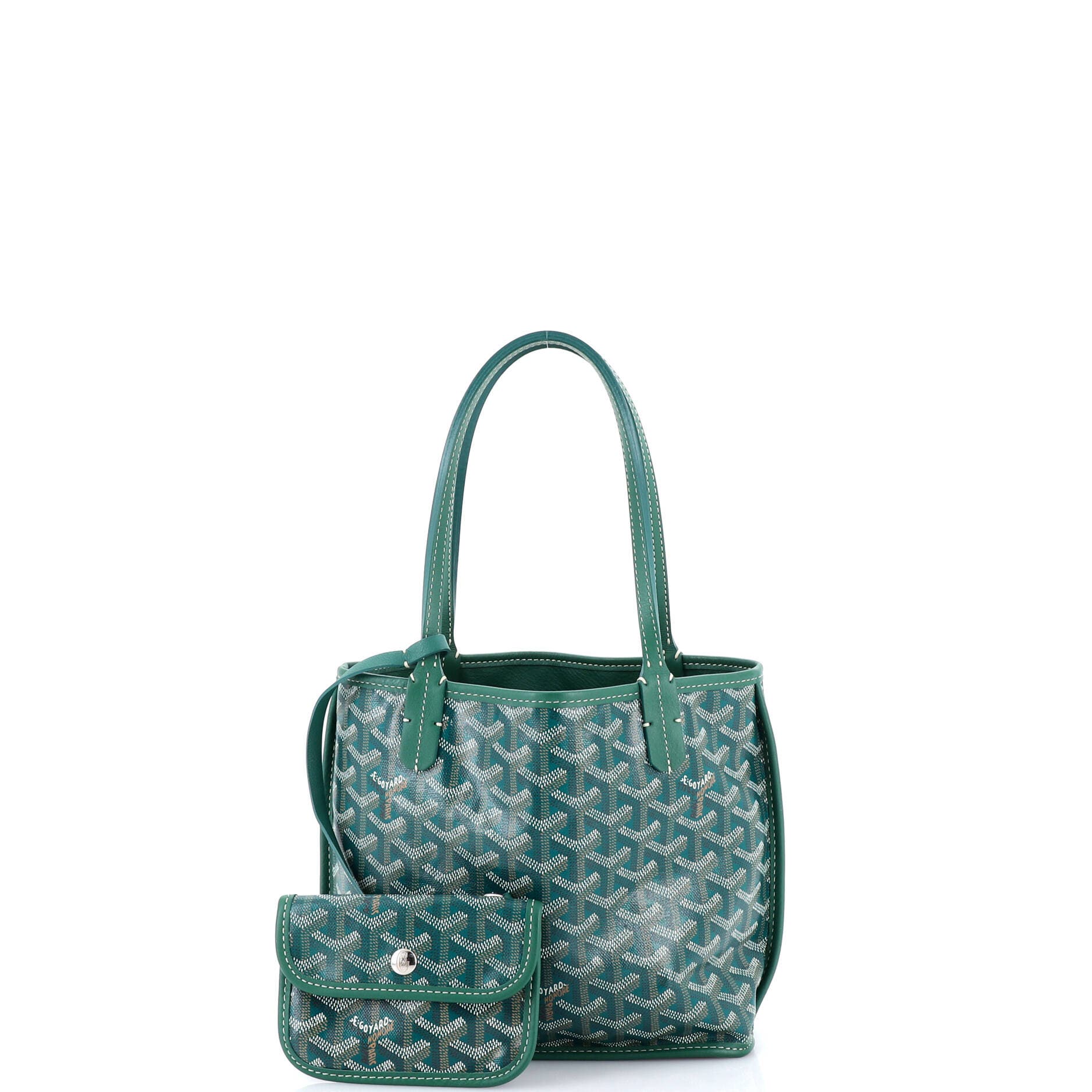 Pre-Owned Goyard Anjou Reversible Tote Coated Canvas Mini, Alternate, color, Green