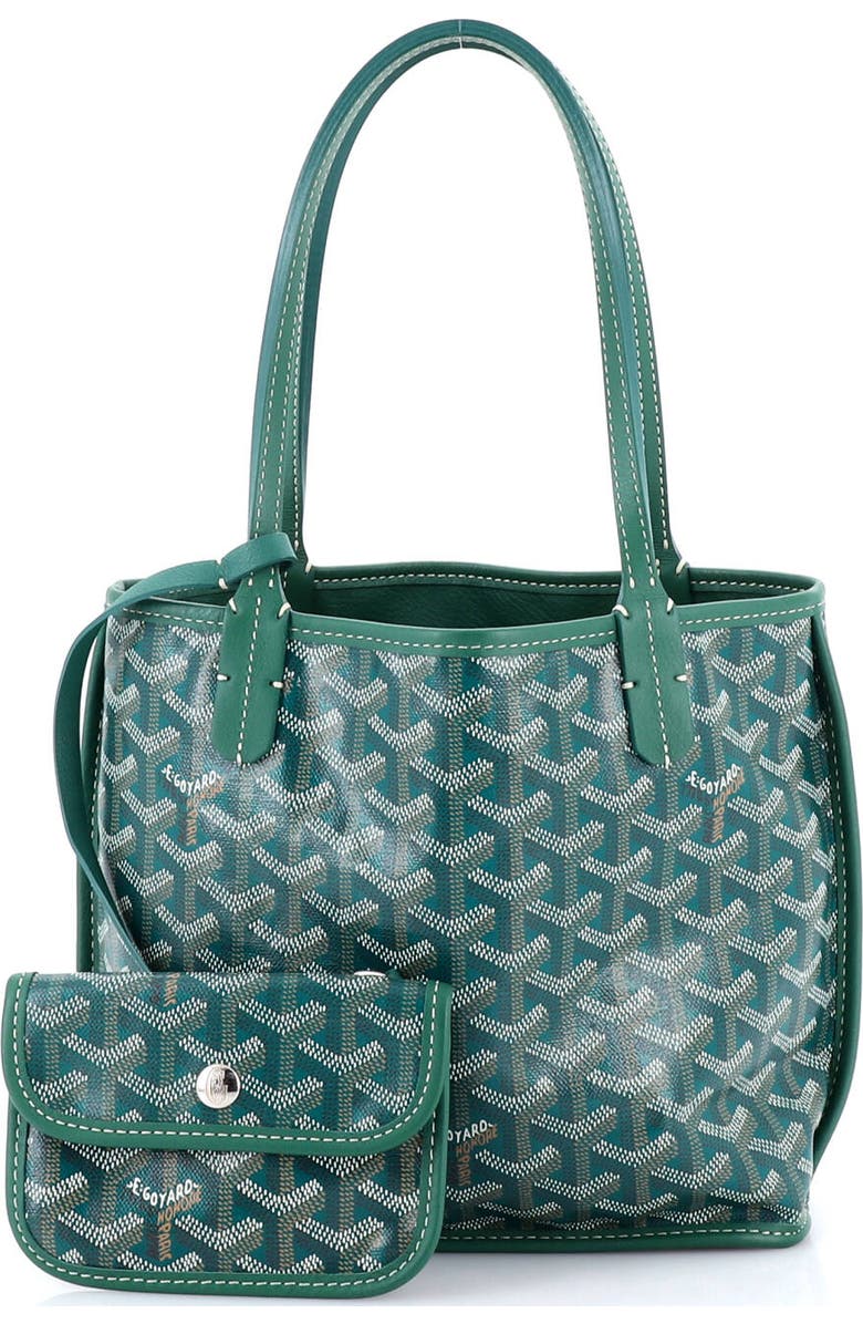 Pre-Owned Goyard Anjou Reversible Tote Coated Canvas Mini, Alternate, color, Green