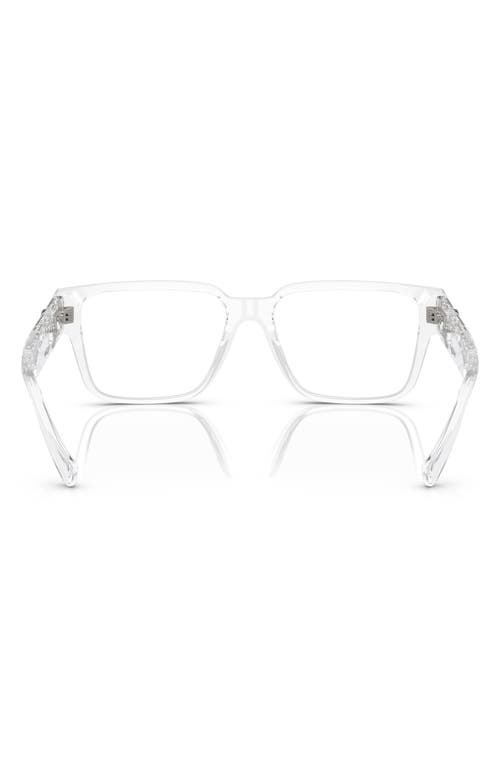 Versace 55mm Rectangular Optical Glasses In Crystal