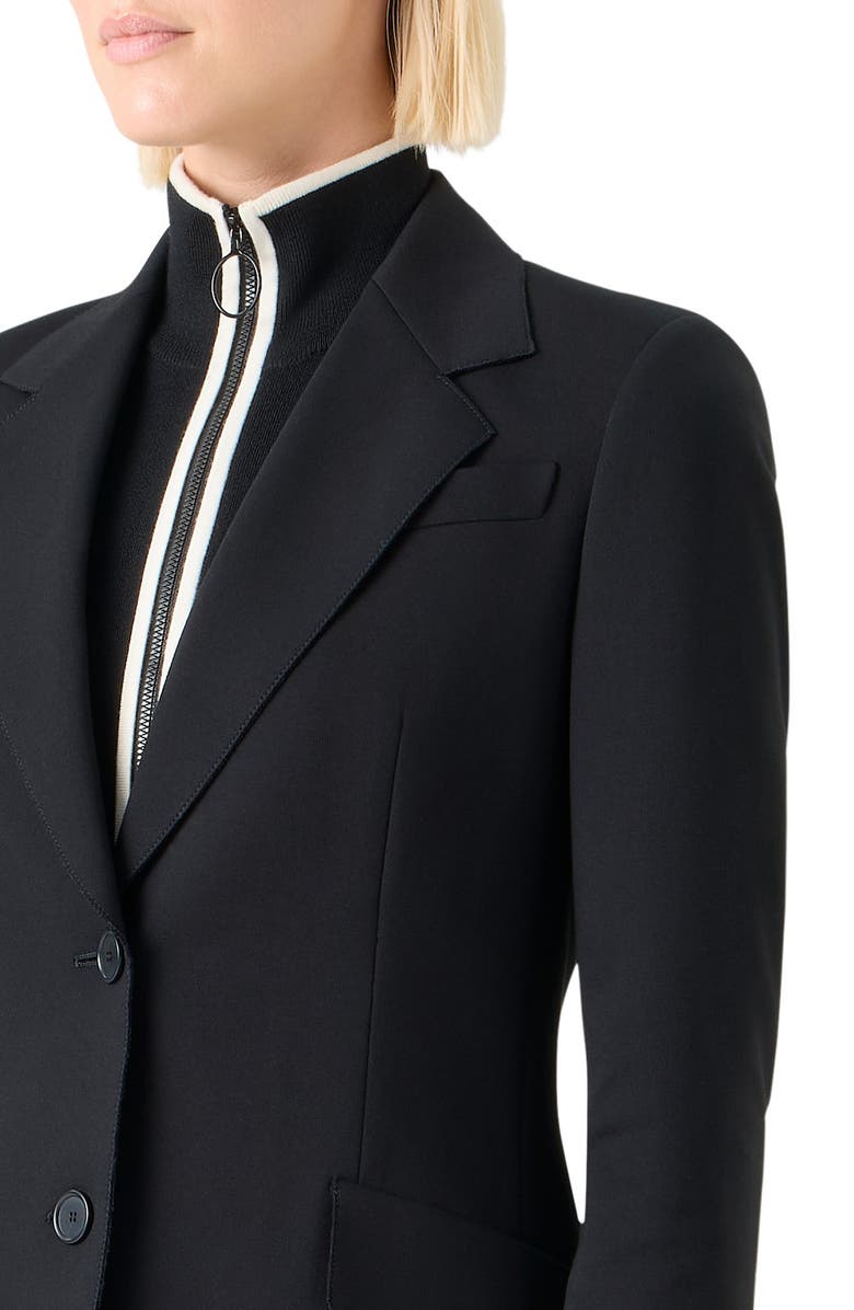 Akris punto Classic Single Breasted Blazer, Alternate, color, Black