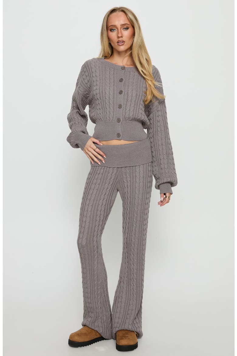 Baleigh Cable Stitch Cardigan, Alternate, color, GREY