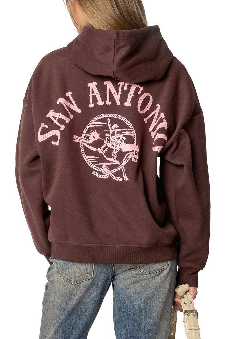 San Antonio Graphic Hoodie, Alternate, color, BROWN