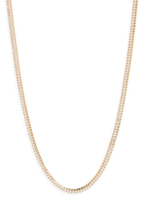 Baguette Cubic Zirconia Tennis Necklace