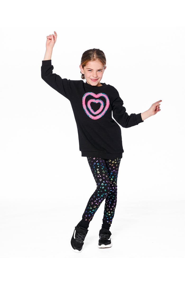 Deux par Deux Stretch Jersey Leggings, Main, color, Multicolor Leopard Print