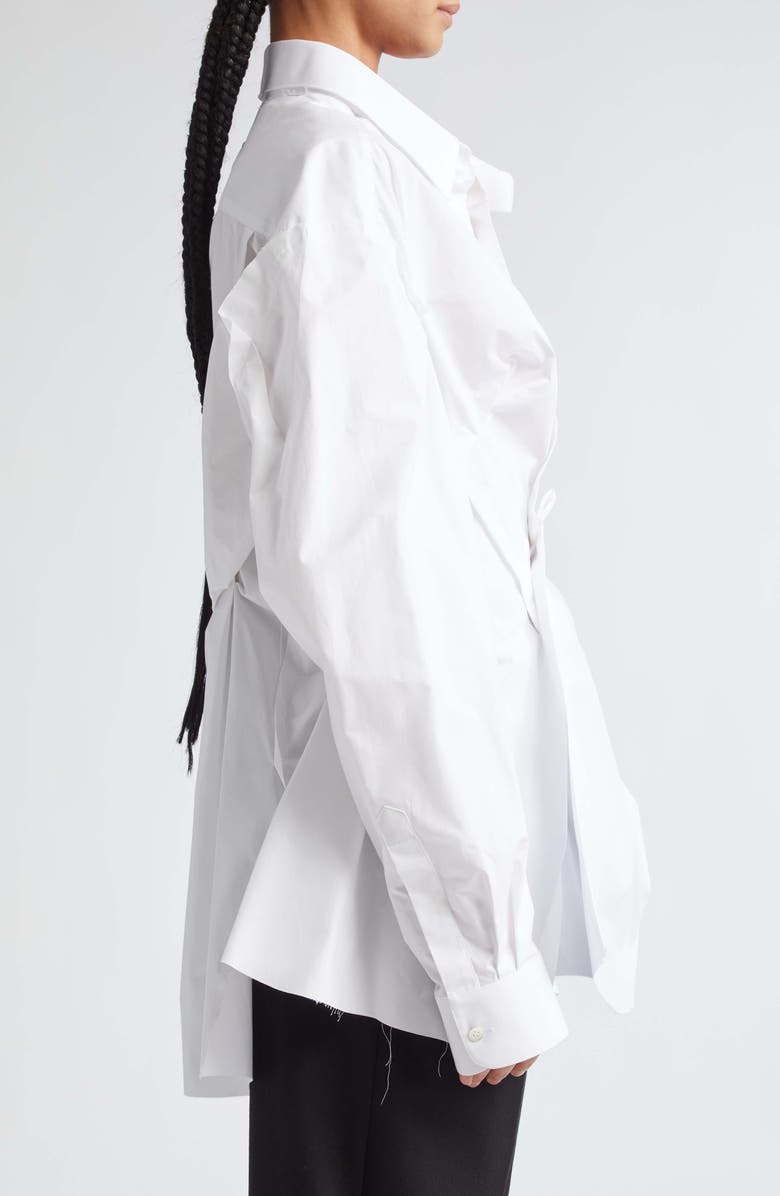 Maison Margiela Oversize Décortiqué Raw Hem Button-Up Shirt, Alternate, color, 