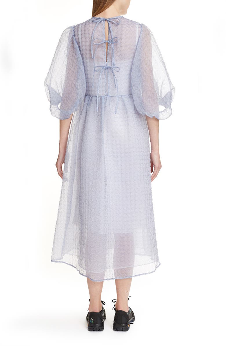 Cecilie Bahnsen Karmen Sheer Silk Blend Midi Dress, Alternate, color,