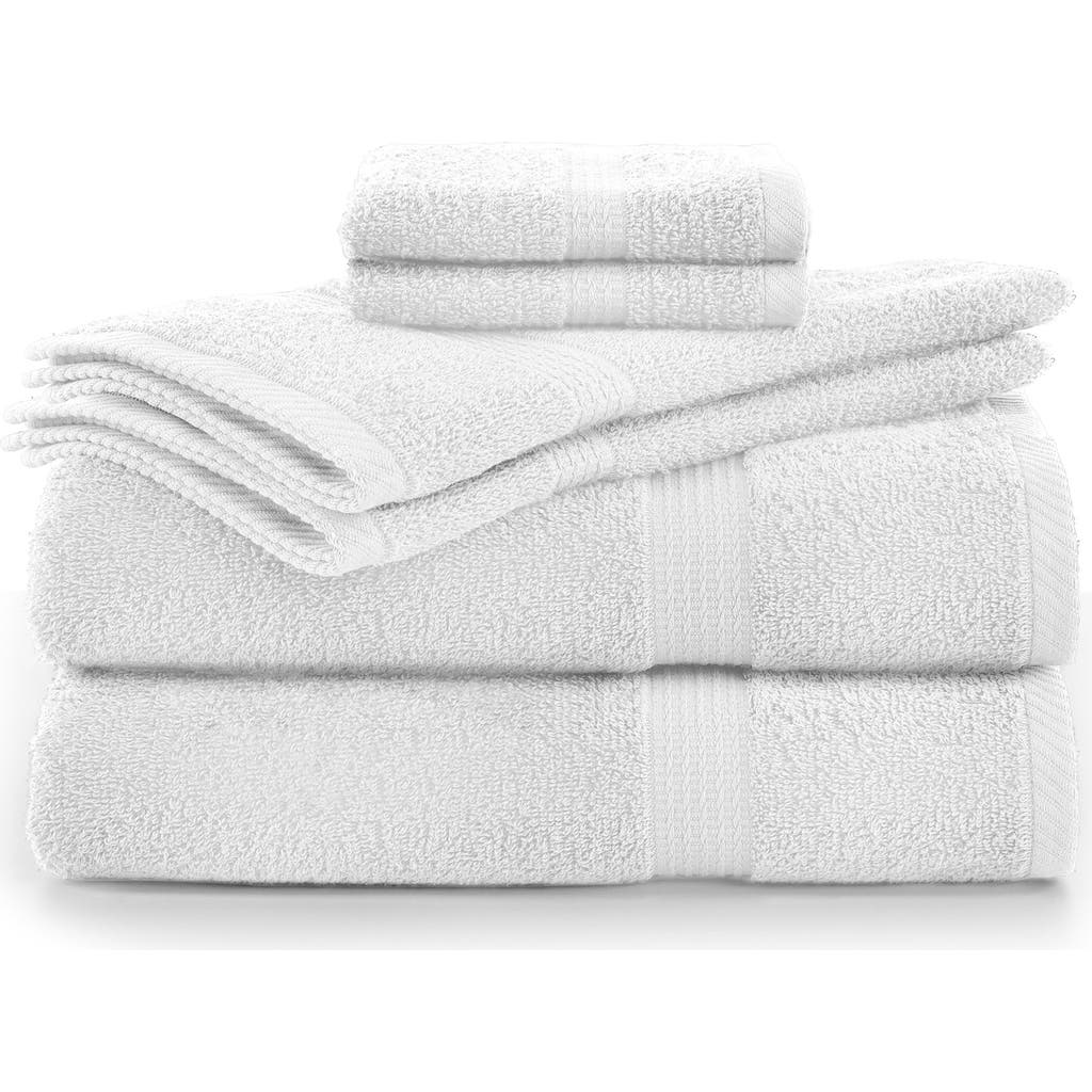 Utica Essentials 6-piece Cotton Bath Towel Set In Optical White