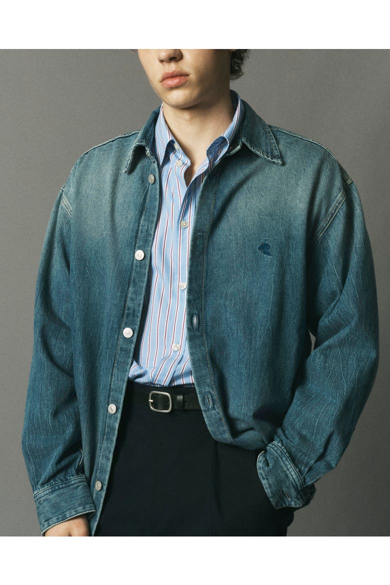 Relaxed Denim Shirt, Alternate, color, Bebop Marine