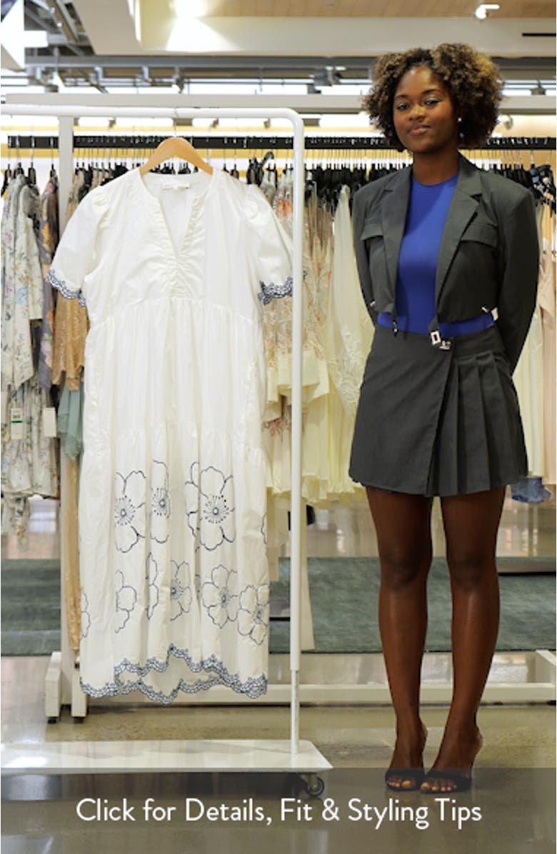 Embroidered Puff Sleeve Cotton Sundress, sales video thumbnail