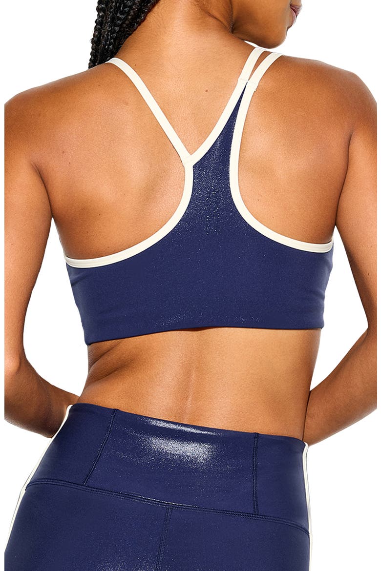 Libra High Gloss Longline Sports Bra, Alternate, color, INDIGO