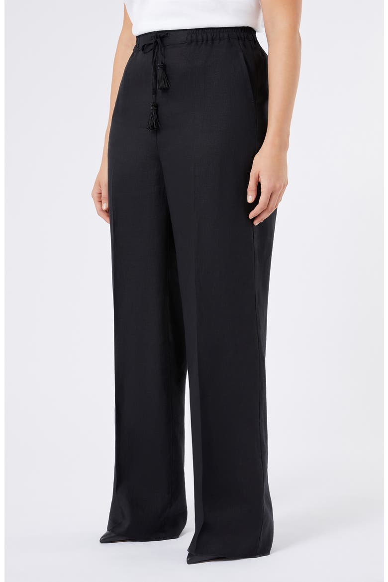 Ciurma Linen Drawstring Pants, Main, color, BLACK