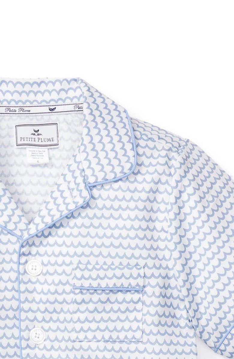 Petite Plume La Mer Two-Piece Short Sleeve Pajamas, Alternate, color, Blue