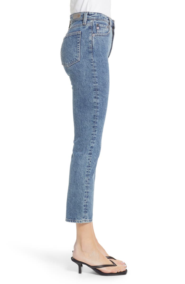 AG Isabelle High Waist Ankle Straight Leg Jeans, Alternate, color, Hybrid