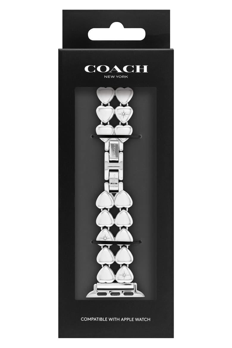 Stainless Steel 20mm Apple Watch® Bracelet Watchband, Alternate, color, SILVER