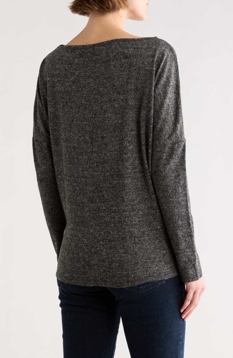 GO COUTURE Boat Neck Dolman Sleeve Sweater, Alternate, color, Charcoal/ Blue Print