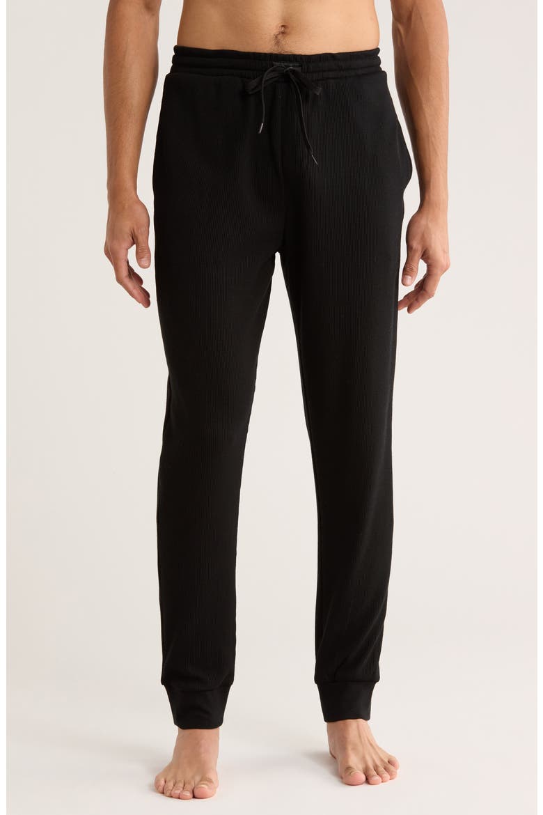 Waffle Knit Sleep Joggers, Main, color, BLACK