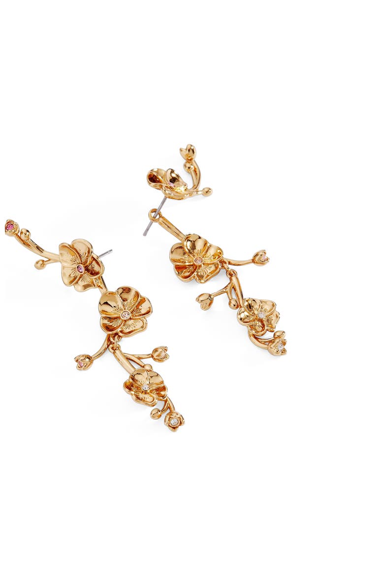 New York Botanical Garden® 2-in-1 Pansy Statement Earrings, Alternate, color, Gold