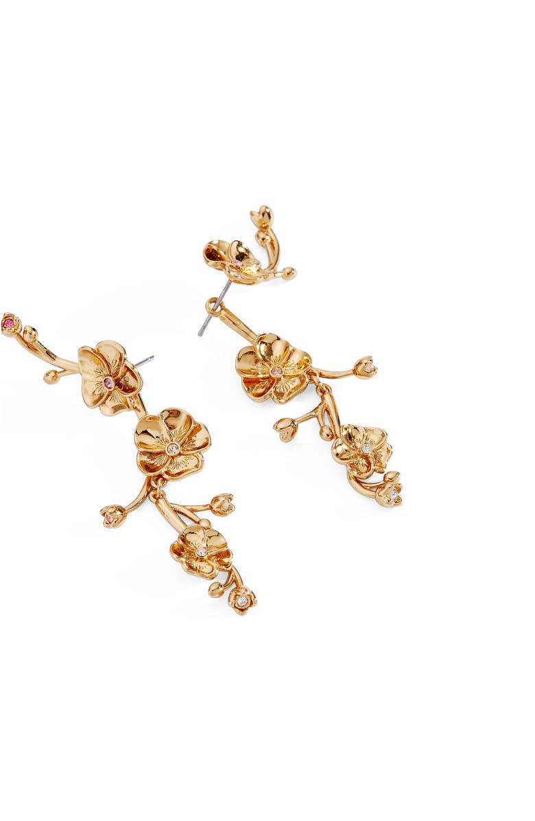 Alex and Ani New York Botanical Garden<sup>®</sup> 2-in-1 Pansy Statement Earrings, Alternate, color, Gold