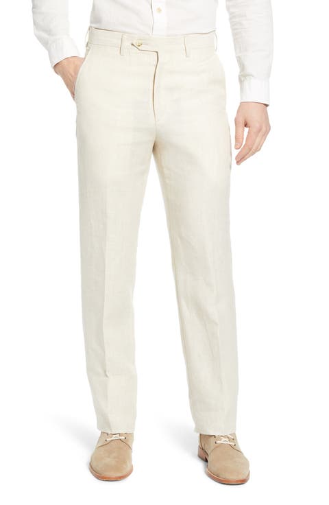 cream colored dress pants Men's Ivory and feature bullhorn buttons Men's Beige Dress Pants |