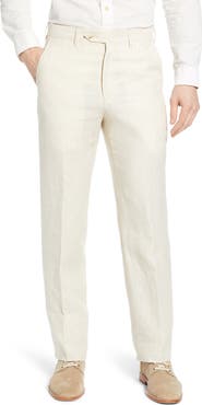 Berle Men's Flat Front Linen Dress Pants