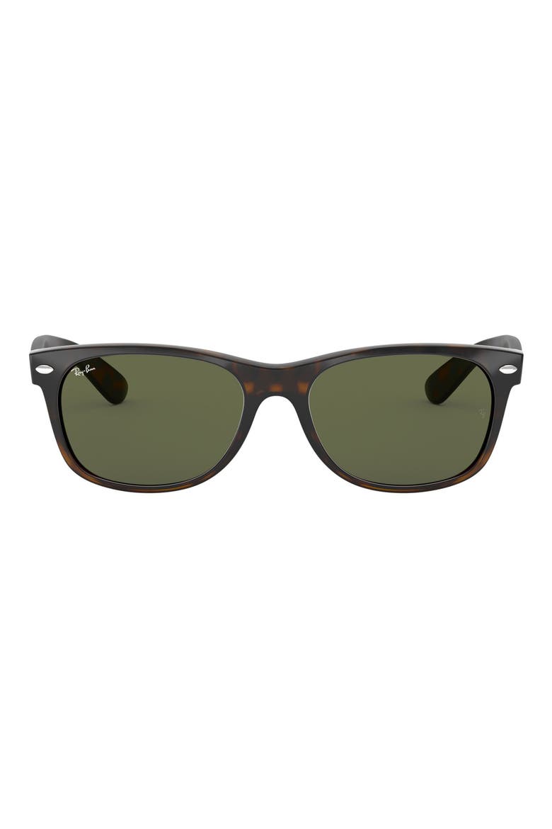 New Wayfarer 55mm Rectangular Sunglasses, Main, color, DARK TORTOISE