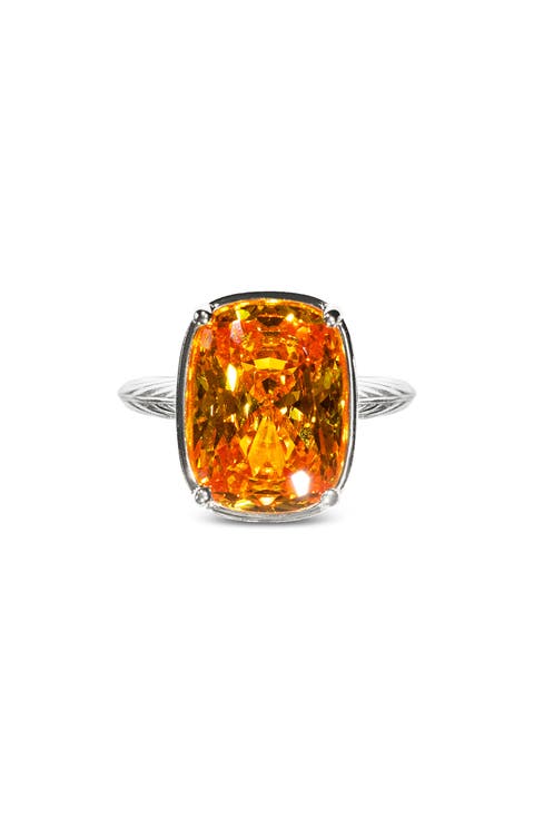 Elongated Cushion-Cut Cubic Zirconia Cocktail Ring