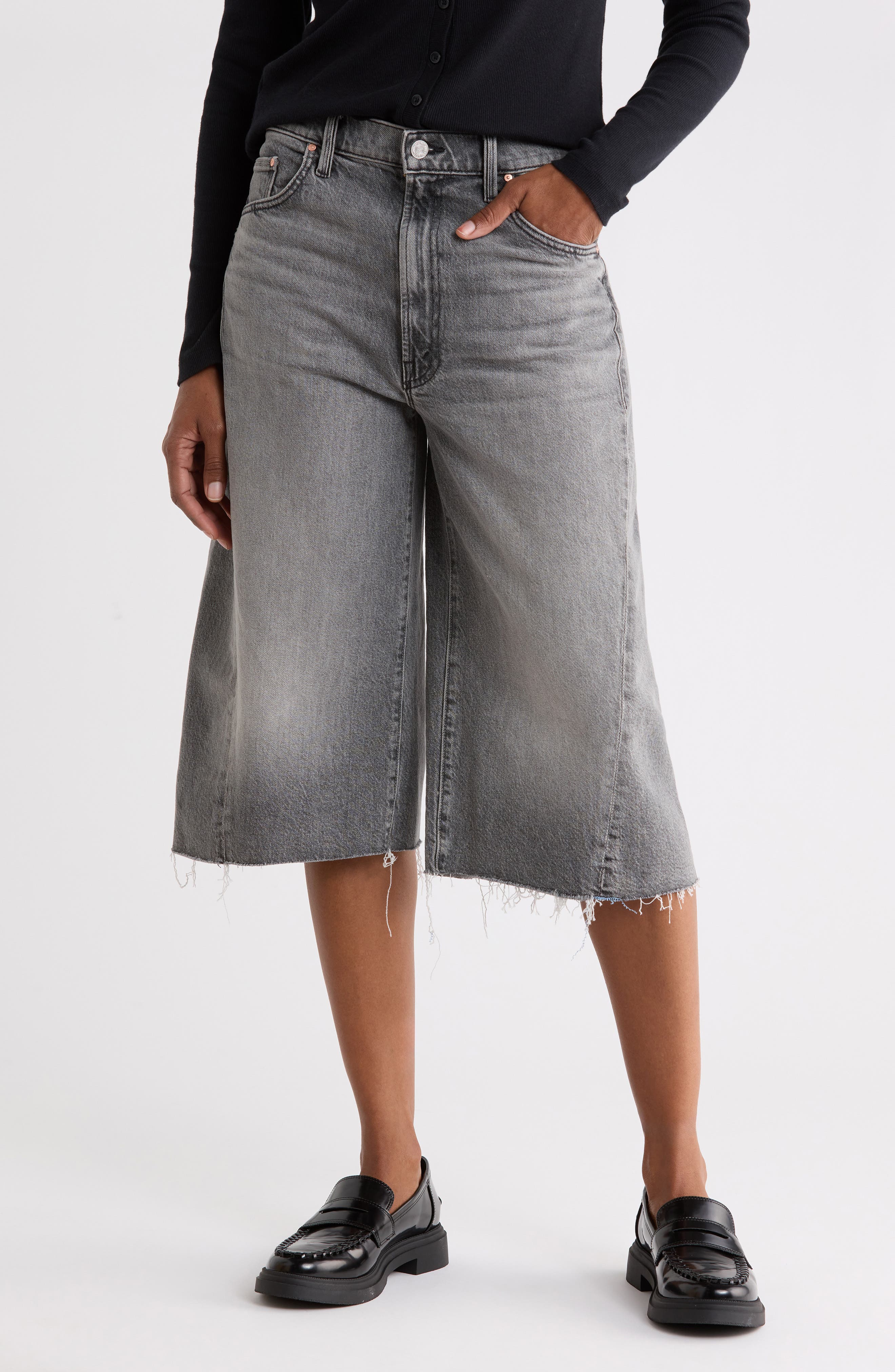 The Whole Lot Zip Twist Fray Shorts