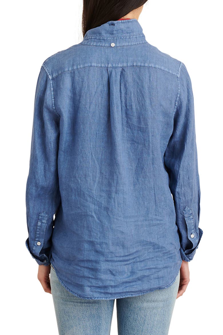 Standard Linen Button-Up Shirt, Alternate, color, INDIGO