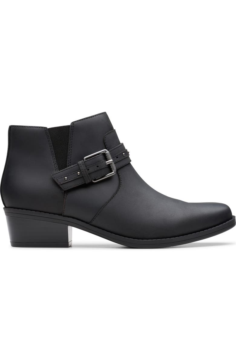 Clarks<sup>®</sup> Danyelle Wish Ankle Bootie - Wide Width Available, Alternate, color, Black Oily Leather