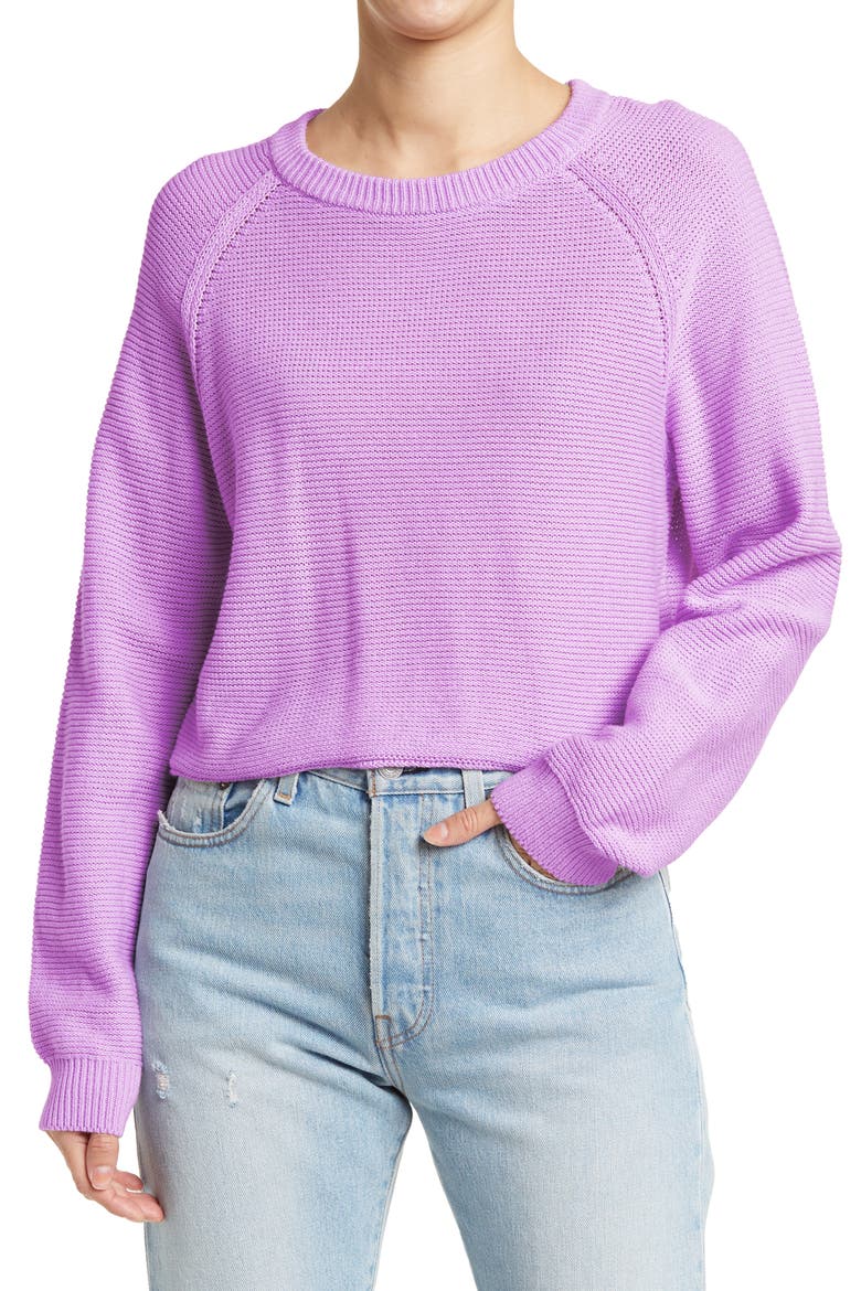 Easy Summer Pullover Sweater, Main, color, PURPLE BLOOM