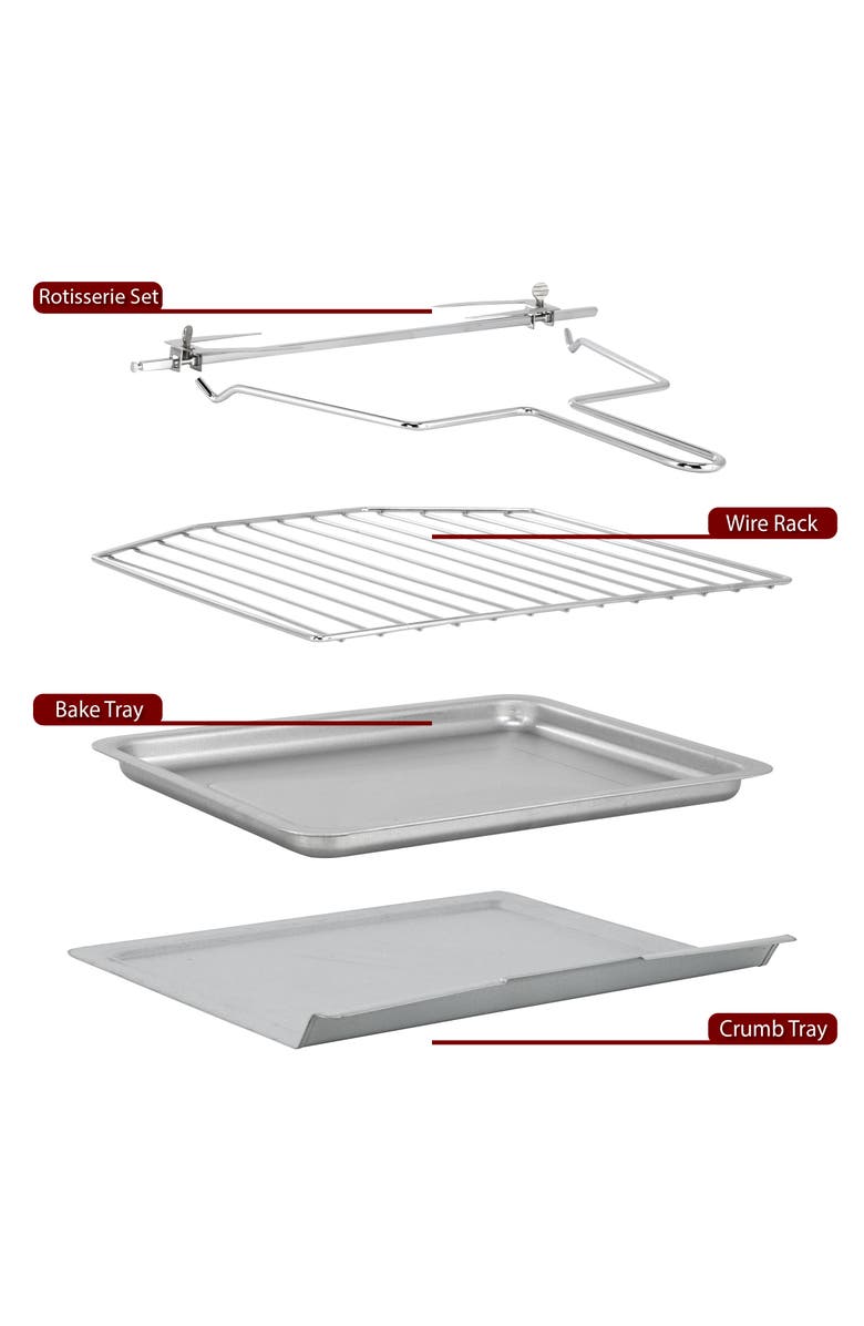 Megachef Digital Electric French Door Multi-Function Counter Top Oven with Rotisserie Set, Alternate, color, Grey