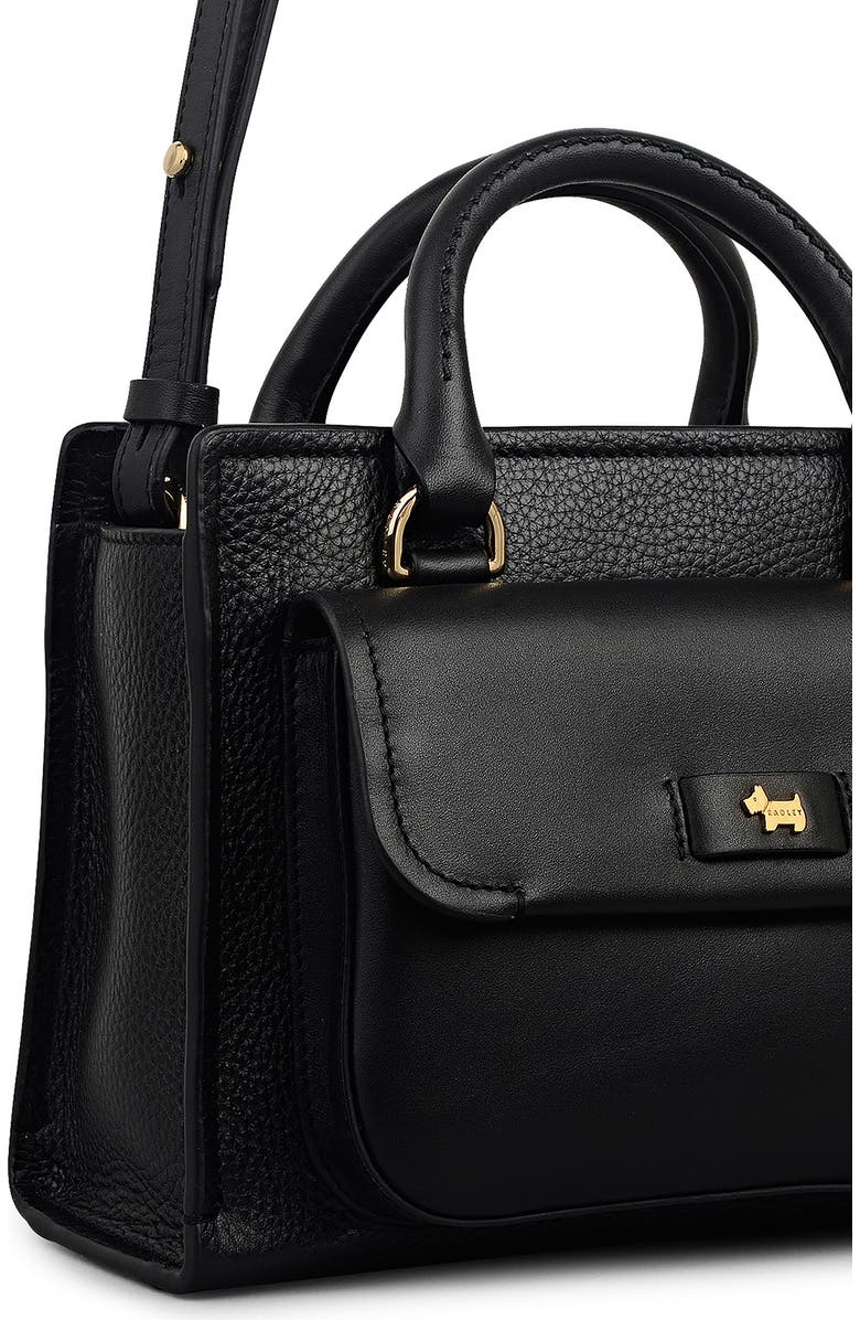Radley Talbot Way Small Zip Top Leather Satchel, Alternate, color, Black