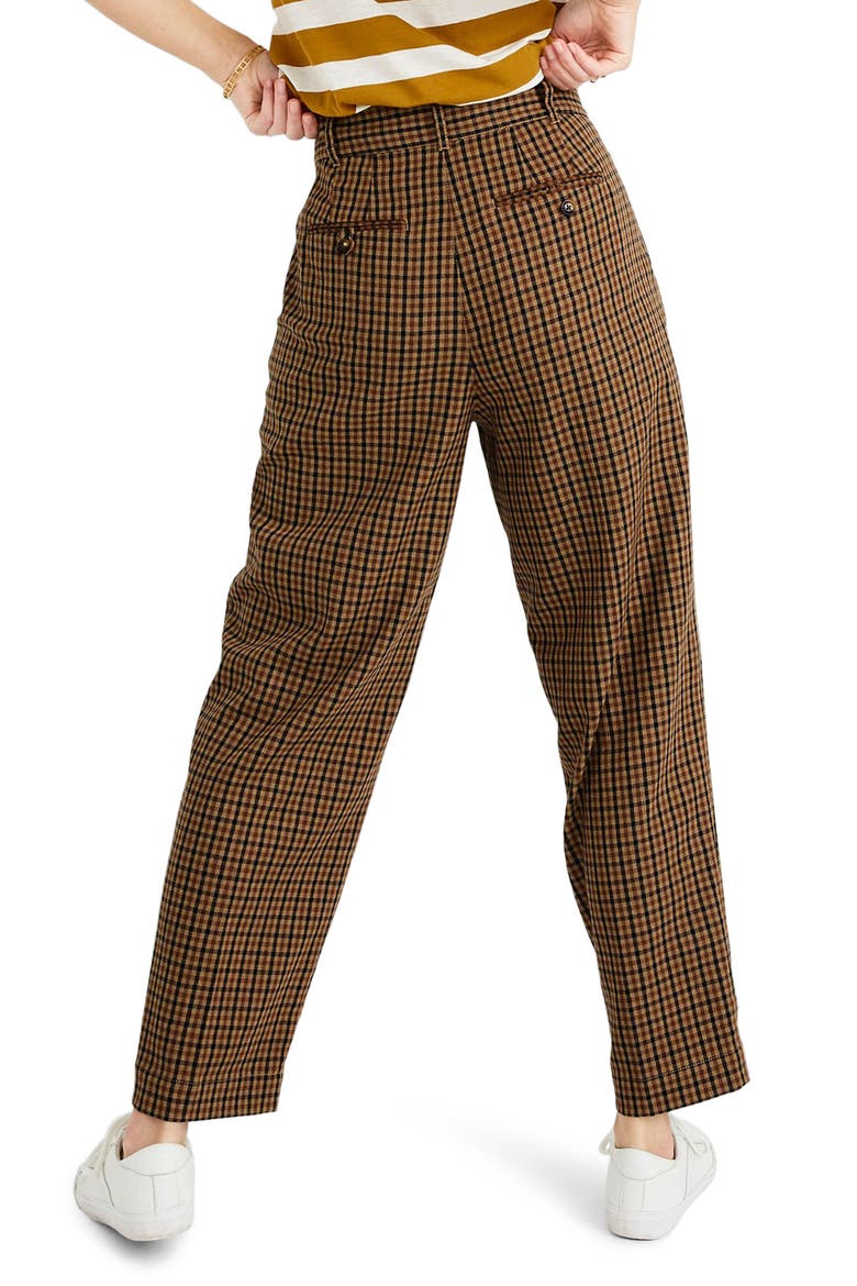 Desert Check Pleated Taper Wide Leg Pants, Alternate, color, DESERT CHECK
