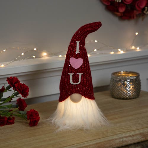 Northlight Led Lighted "i Heart U" Valentine's Day Gnome In Red