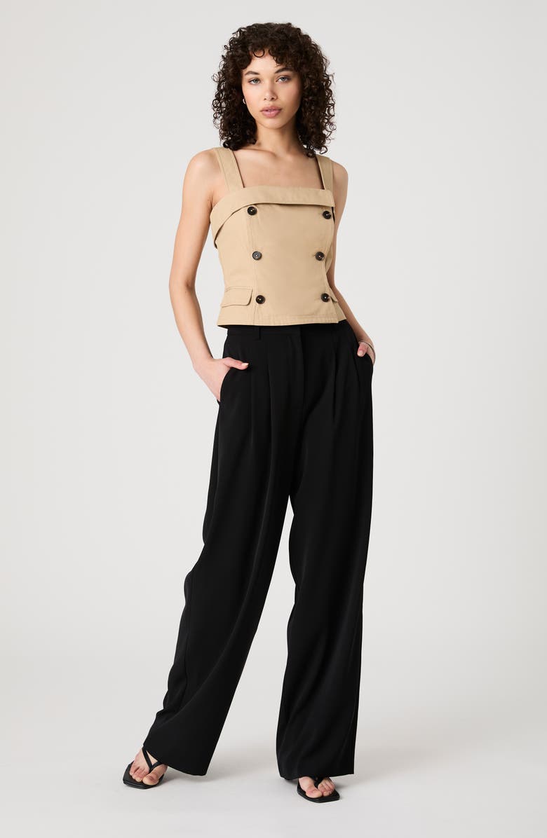 French Connection Double Breasted Cotton Top, Alternate, color, 