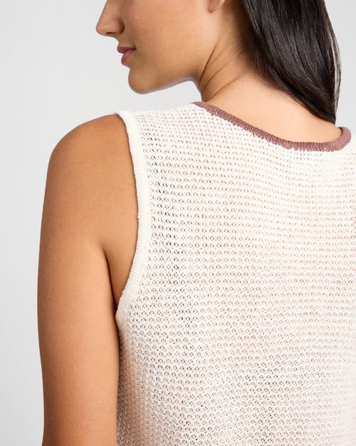 Onia Linen Knit Tie Front Tank Top In White