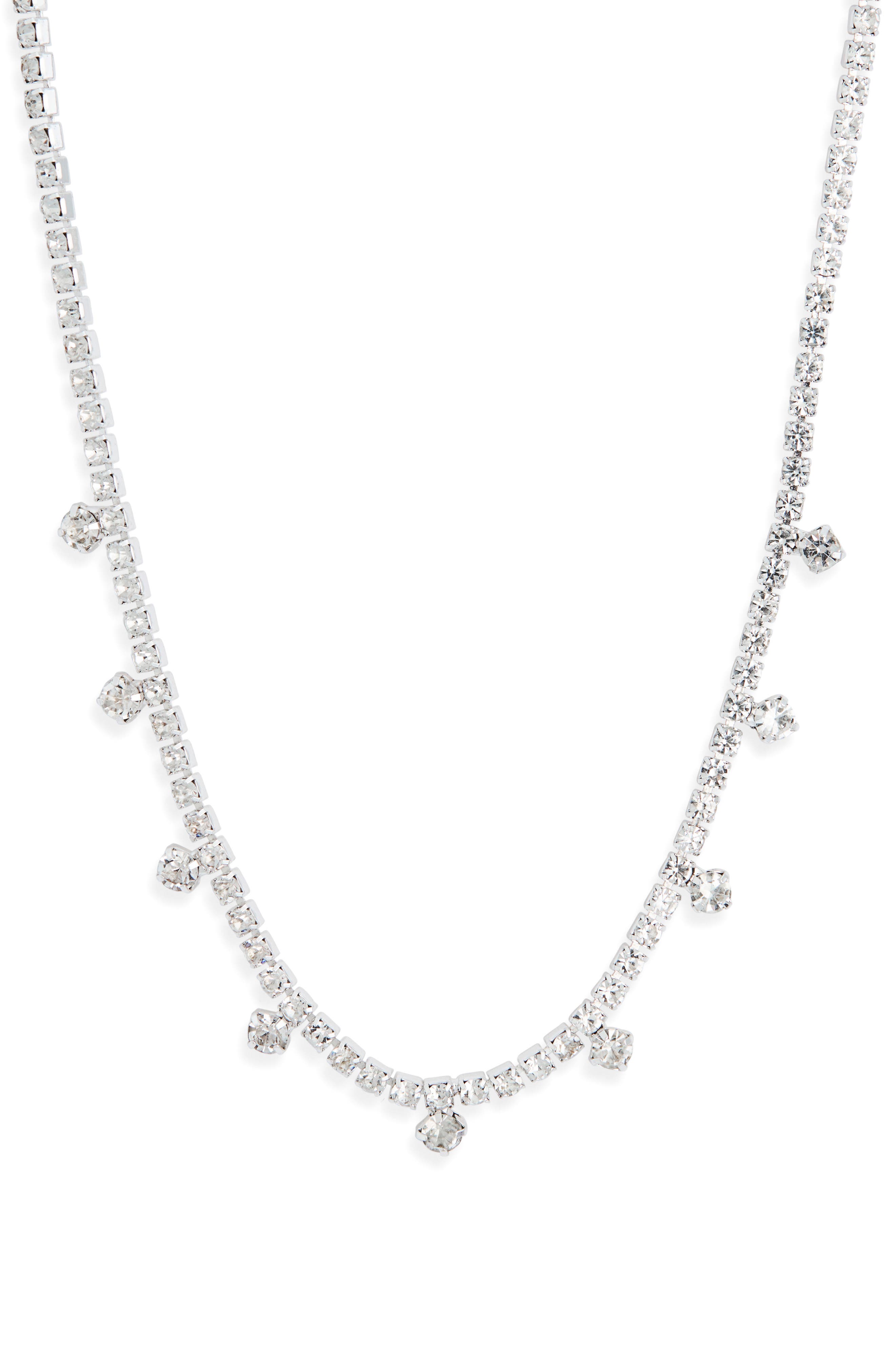NORDSTROM RACK Crystal Drop Tennis Necklace