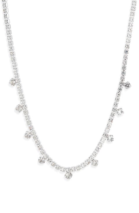 Crystal Drop Tennis Necklace