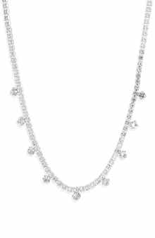 NORDSTROM RACK Crystal Drop Tennis Necklace